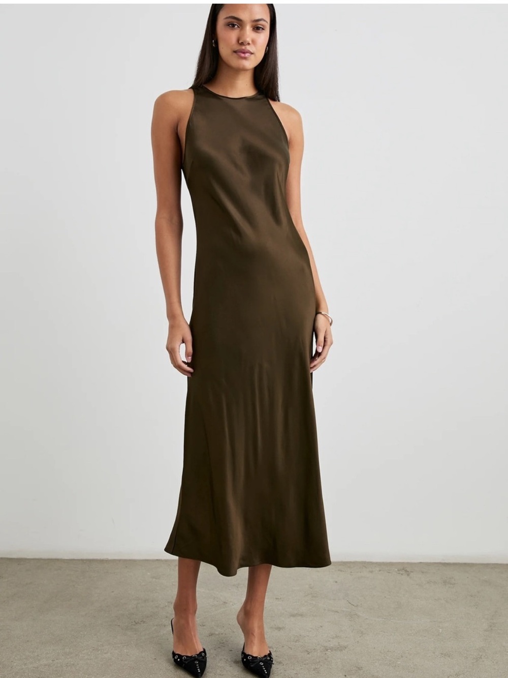 Rails Solene Dress in Moss brown xs silky